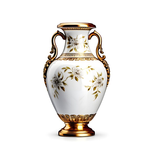 Vase antique isolé sur fond blanc