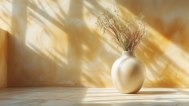 Vase blanc avec des fleurs