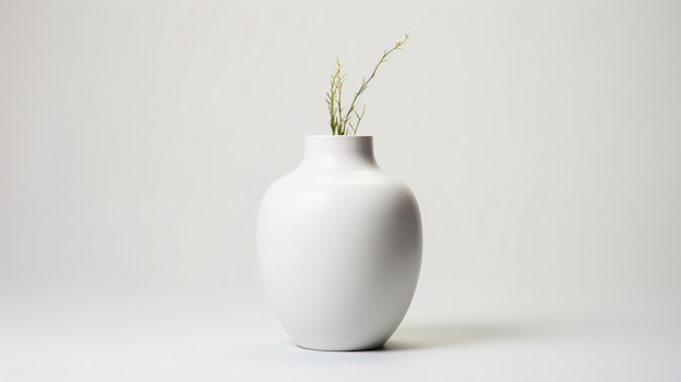 un vase blanc avec une plante dedans