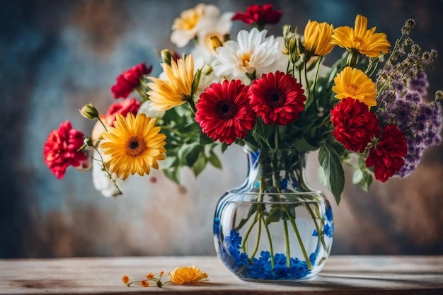 un vase bleu avec des fleurs et un vase Bleu avec une bordure bleue