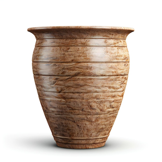 Vase en bois isolé sur fond blanc