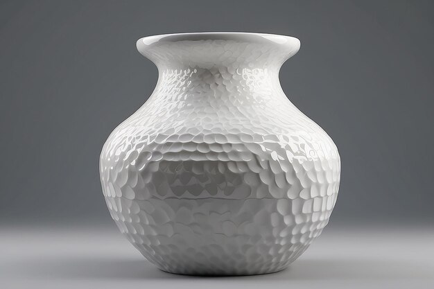 Vase en céramique blanche isolé sur fond alpha rendu 3D