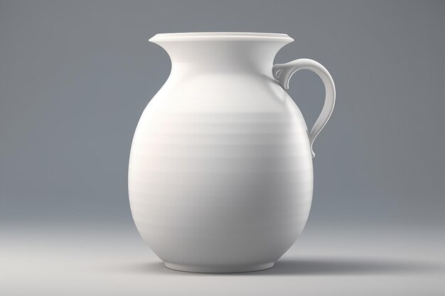 Vase en céramique blanche isolé sur fond alpha rendu 3D