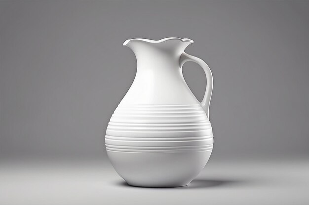 Vase en céramique blanche isolé sur fond alpha rendu 3D