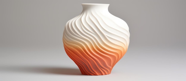 Vase en céramique élégant avec une finition mate sur fond blanc