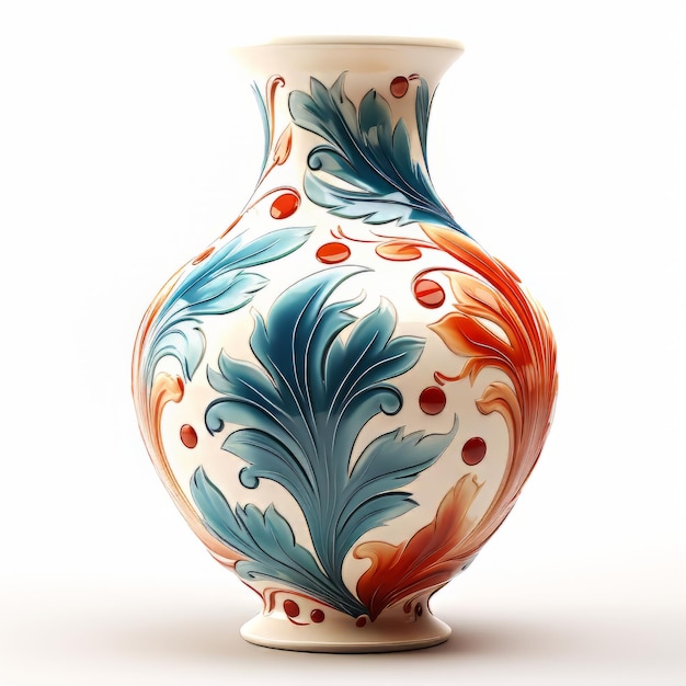 Vase coloré isolé avec un fond blanc