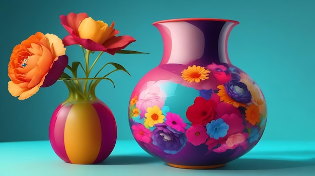 Vase coloré