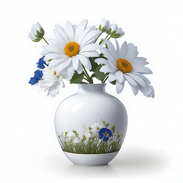 vase de fleurs à fond blanc