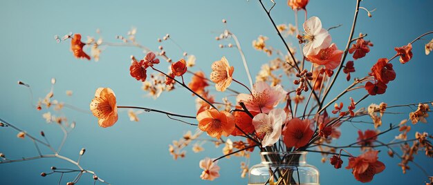 Photo un vase avec des fleurs sur une table