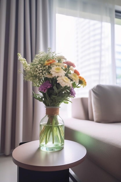 Vase à fleurs sur la table
