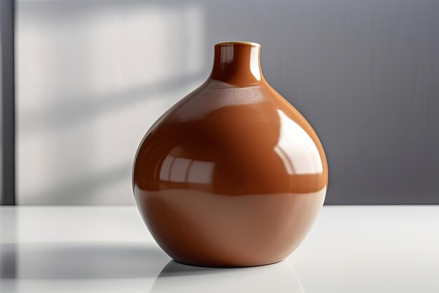 Vase marron sur fond blanc