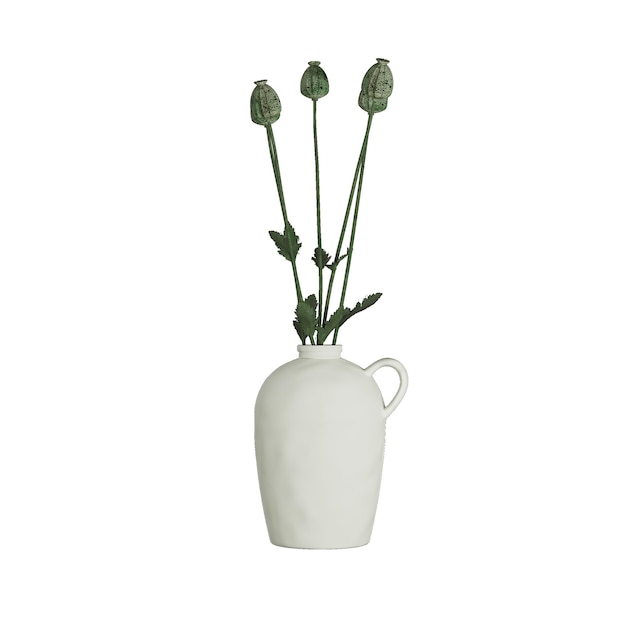 vases en céramique isolés sur blanc