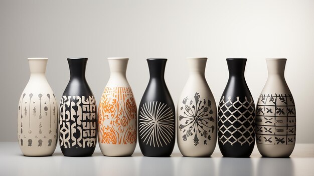 vases sur fond blanc