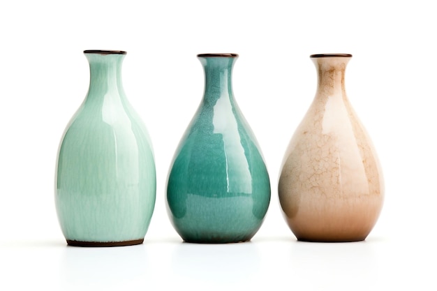 Vases isolées sur un fond blanc IA générative