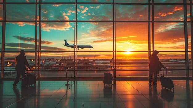 Évasion en soirée Regarder les avions voler au coucher du soleil