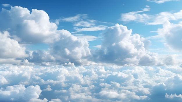 Un vaste ciel avec des nuages ondulés dans un paysage serein et paisible