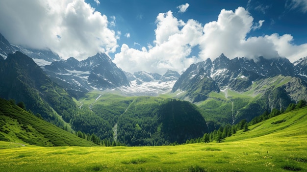 Un vaste panorama mettant en valeur la beauté époustouflante de la région alpine