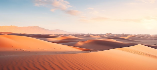Un vaste paysage désertique avec des dunes de sable qui s'étendent dans la distance