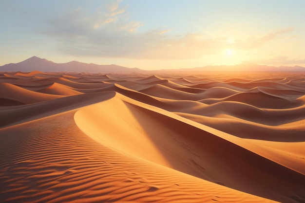 Un vaste paysage désertique avec des dunes de sable