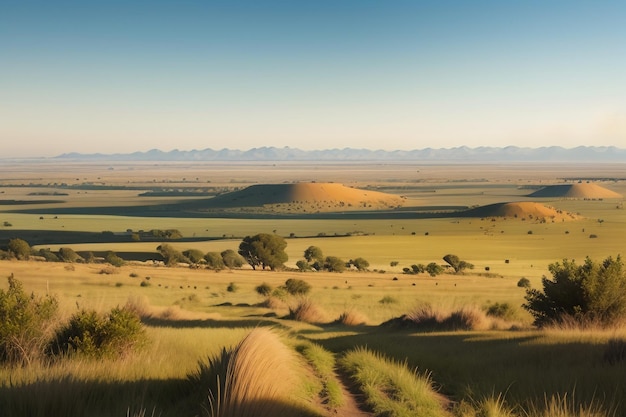 Photo la vaste prairie semble loin beau fond d'écran de l'environnement naturel photographie d'arrière-plan
