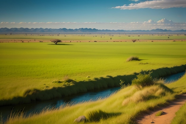 Photo la vaste prairie semble loin beau fond d'écran de l'environnement naturel photographie d'arrière-plan