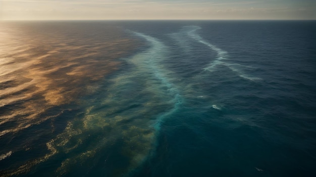 vastes eaux océaniques le soir ou le matin