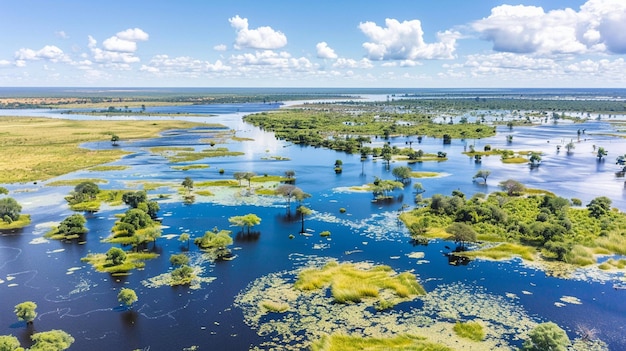 De vastes plaines inondables pendant la saison des moussons