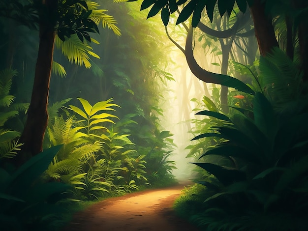 vecteur_African_forest_Jungle_Path_Cliparts