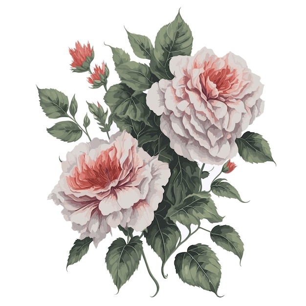 Vecteur aquarelle ébouriffé bégonia clipart fleur florale modifiable