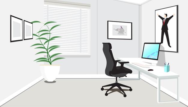 vecteur d'arrière-plan d'espace de travail minimaliste blanc