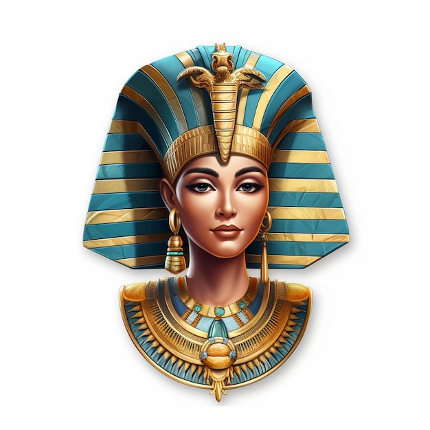 Vecteur belle déesse pharaon égyptien Cléopâtre aquarelle dessin illustration vectorielle