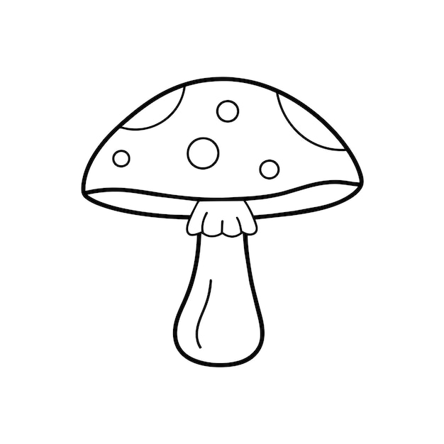 Photo vecteur de champignon dessiné à la main en noir et blanc