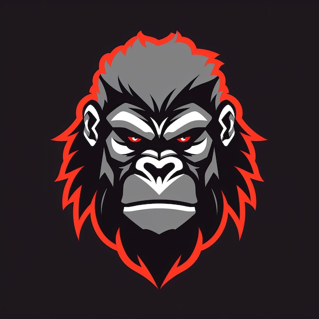 Photo vecteur de conception du logo de la mascotte du gorille
