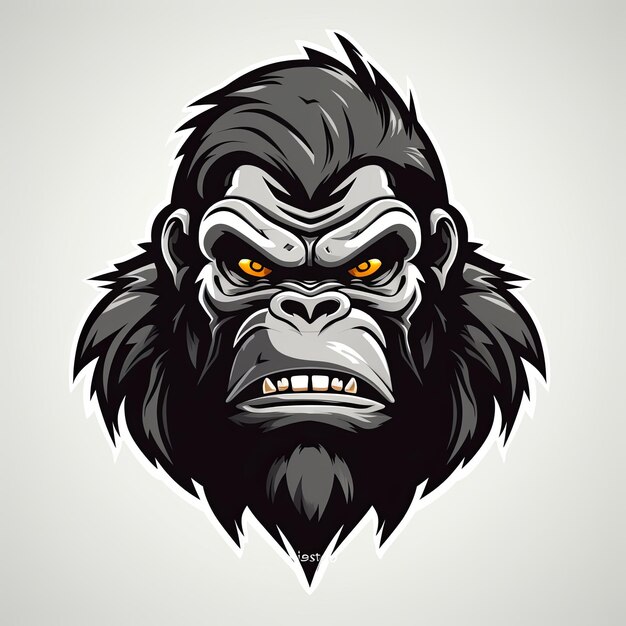 Vecteur de conception du logo de la mascotte du gorille