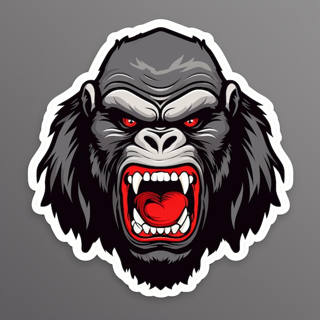 Photo vecteur de conception du logo de la mascotte du gorille