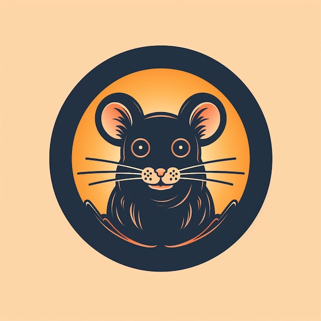 vecteur de couleur plat logo rat