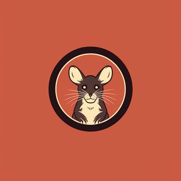 vecteur de couleur plat logo rat