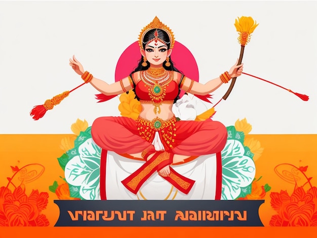 vecteur culturel heureux navratri et durga puja f