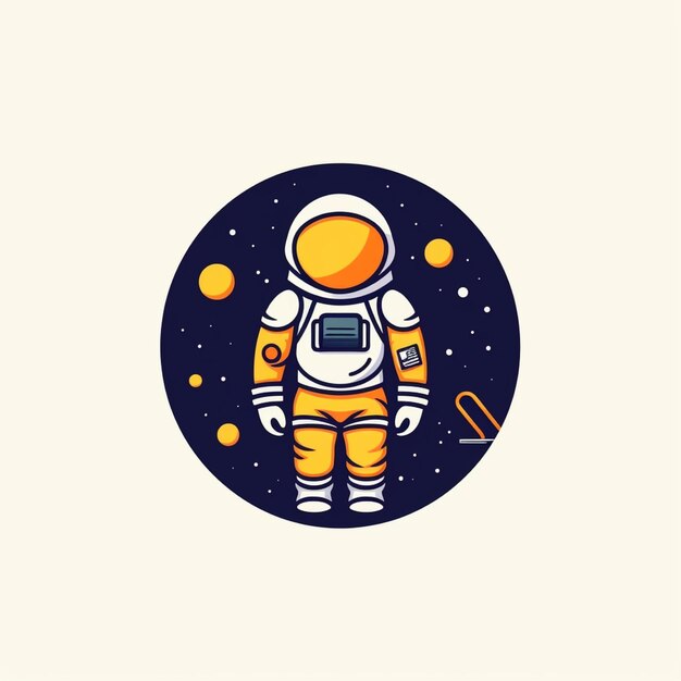 vecteur du logo de l'astronaute à couleur plate