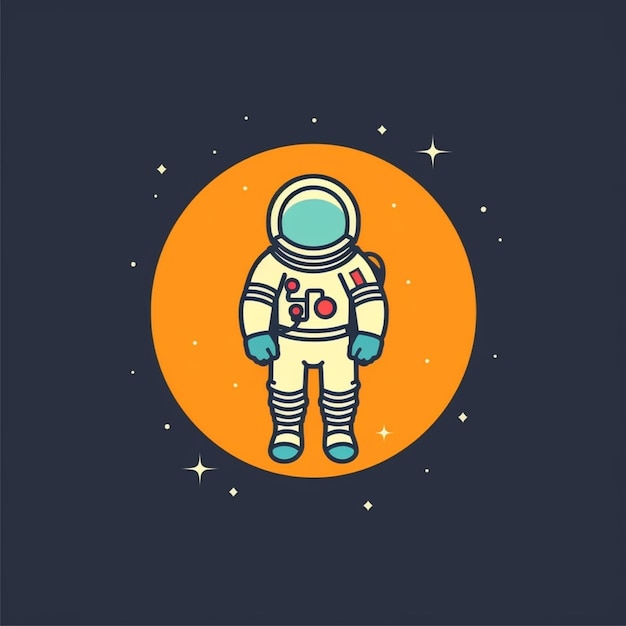 vecteur du logo de l'astronaute à couleur plate