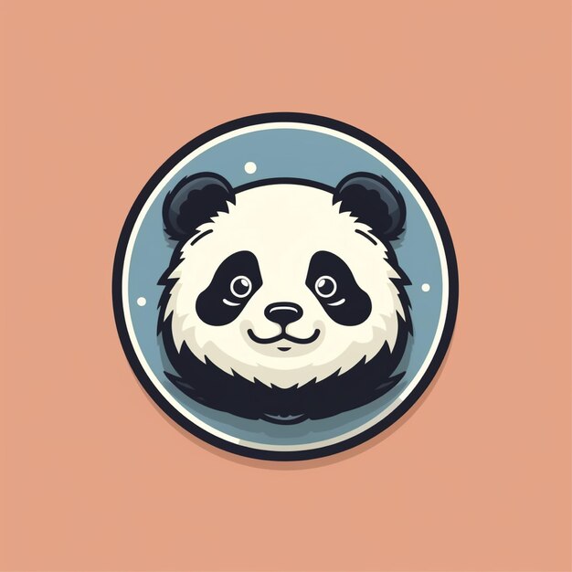 le vecteur du logo du panda plat de couleur