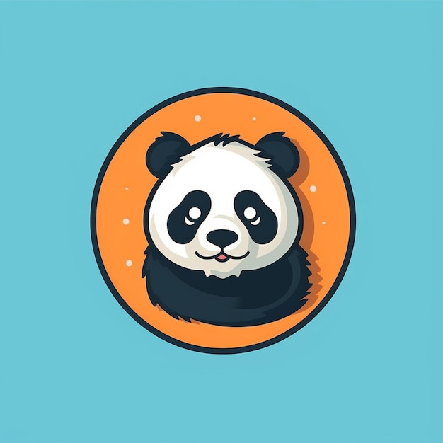 le vecteur du logo du panda plat de couleur