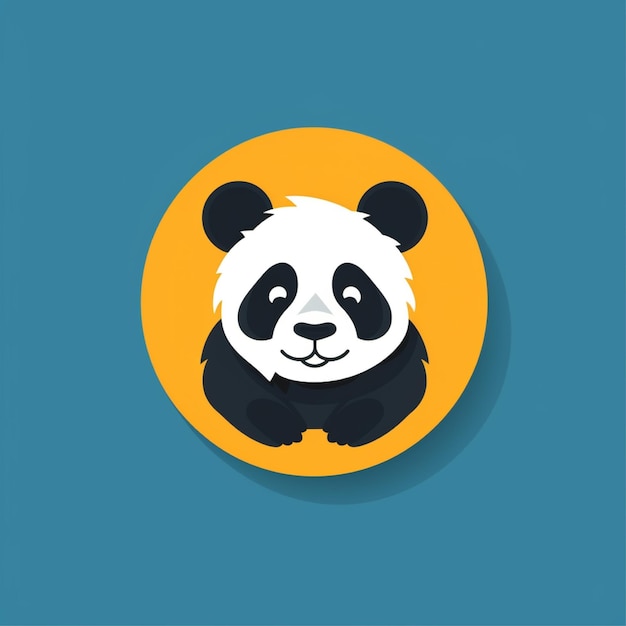 le vecteur du logo du panda plat de couleur