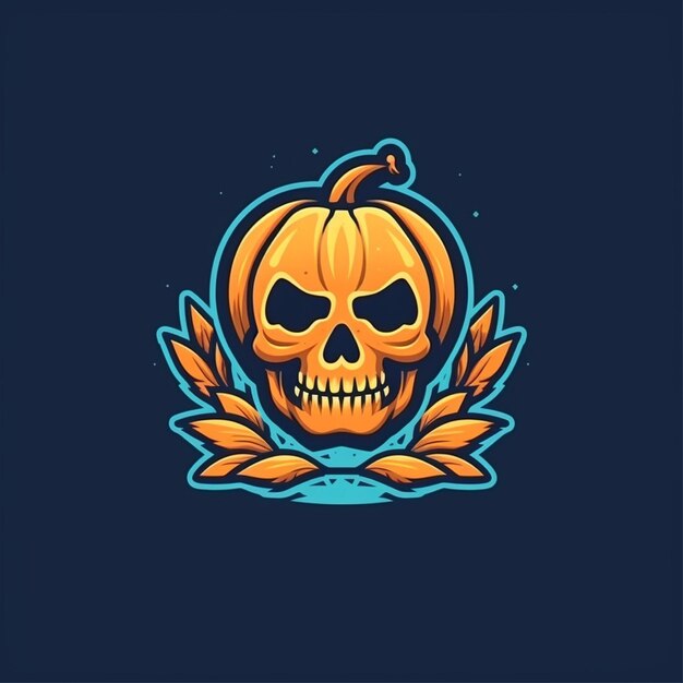 le vecteur du logo d'Halloween de couleur plate