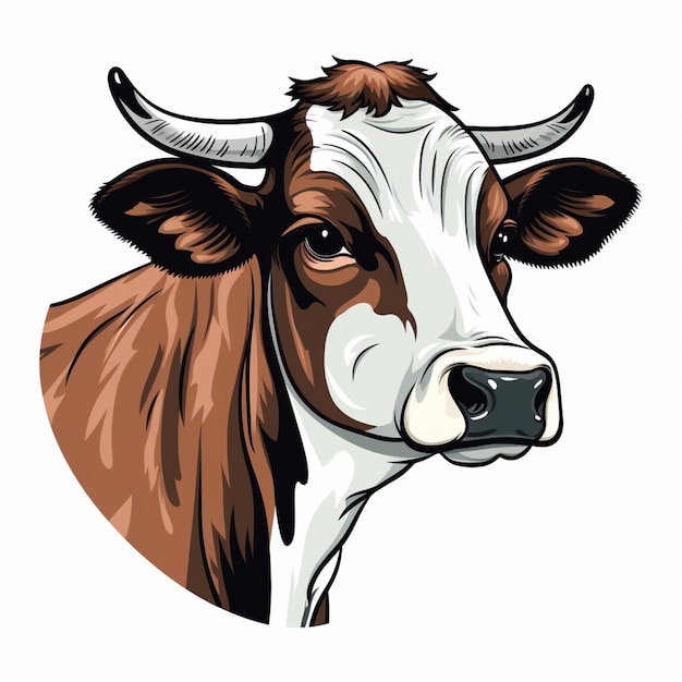 vecteur de face de vache