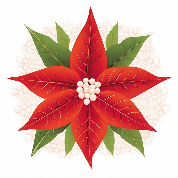 vecteur, hiver, poinsettia, étoile noël, fleur