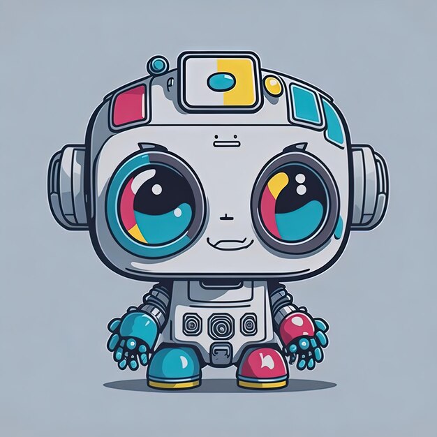 Le vecteur d'illustration est un bébé robot mignon et drôle.