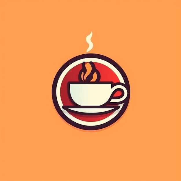 vecteur de logo de café à couleur plate