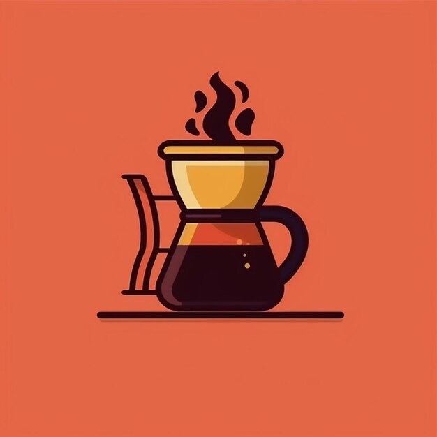 vecteur de logo de café à couleur plate