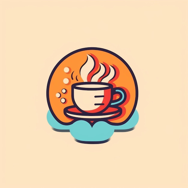 vecteur de logo de café à couleur plate